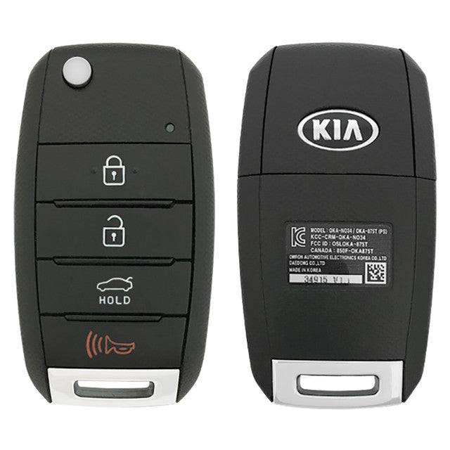 2014-2016 Kia Forte / 4-Button Flip Key / PN: 95430-A7400 / OSLOKA-OKA870T (YD) (OEM Refurb)