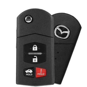 2006-2015 Mazda / 4-Button Flip Key / PN: BBM4-67-5RY / BGBX1T478SKE125-01 (OEM Refurb)