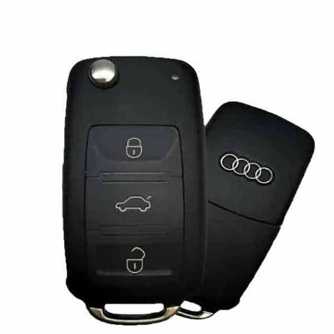 2003-2011 Audi A8 S8 Q6 Q7 / 4-Button Flip-Key / PN: 4EO837220E / KR55WK45032 / 315MHz (OEM Refurb)