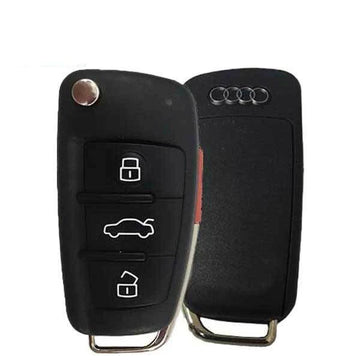 2013-2017 Audi A3 / Q2L / Q3 / 4-Button Flip Key / PN: 81A 837 220 J / NBGFS1271M / MQB / 434 Mhz (OEM Refurb)