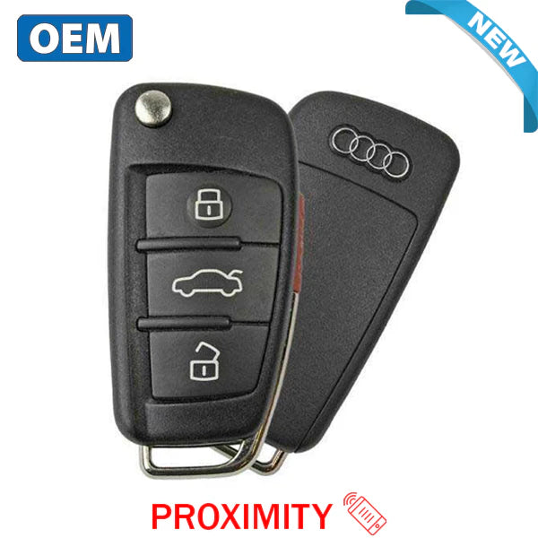 2013-2017 Audi A3 Q2L Q3 / 4-Button Flip Key / PN: 81A 837 220J / NBGFS1271M / HU66 / MQB / PROX  (OEM)