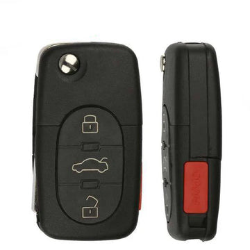 1997-2005 Audi / 4-Button Flip Key / PN: 4D0837231E / Mz241081963 / 315 MHz (OEM Refurb)