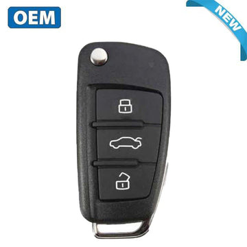 2015-2018 Audi A3 / Q3 / 4-Button Flip Key / PN: BVD 837 220A / NBGFS12A71 / MQB /  315 Mhz (OEM)