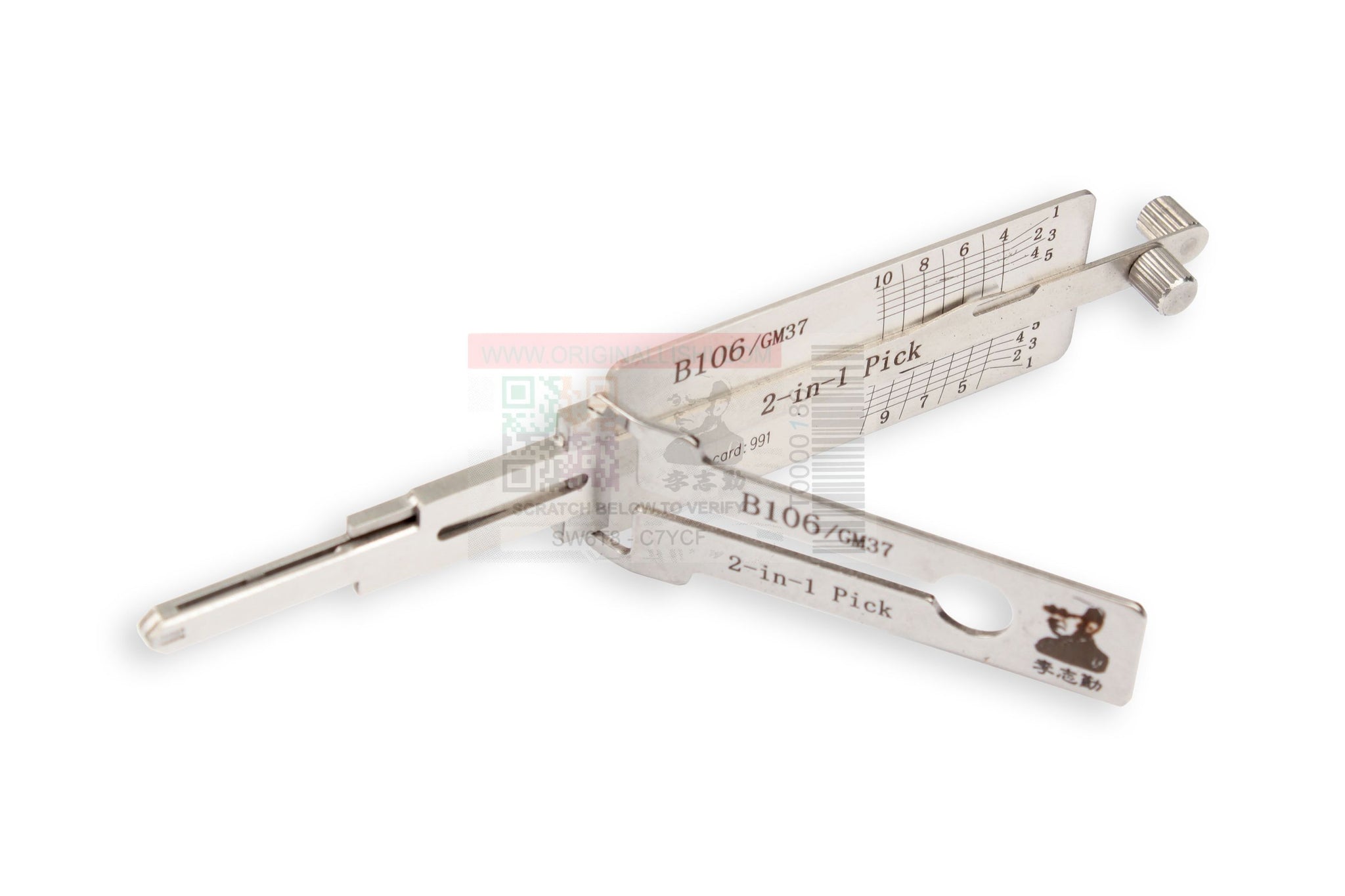 ORIGINAL LISHI - GM37 B106 GM / Non-Warded 2-In-1 Pick & Decoder