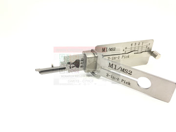 ORIGINAL LISHI - M1 MS2 / Master Padlocks Keyway Tool / 2-in-1 Pick & Decoder / AG
