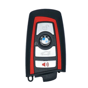 2013-2018 BMW 7 / 5 / 3 Series / 4-Button Smart Key / YGOHUF5767 / FEM / 433 Mhz - Red Trim (OEM Refurb)