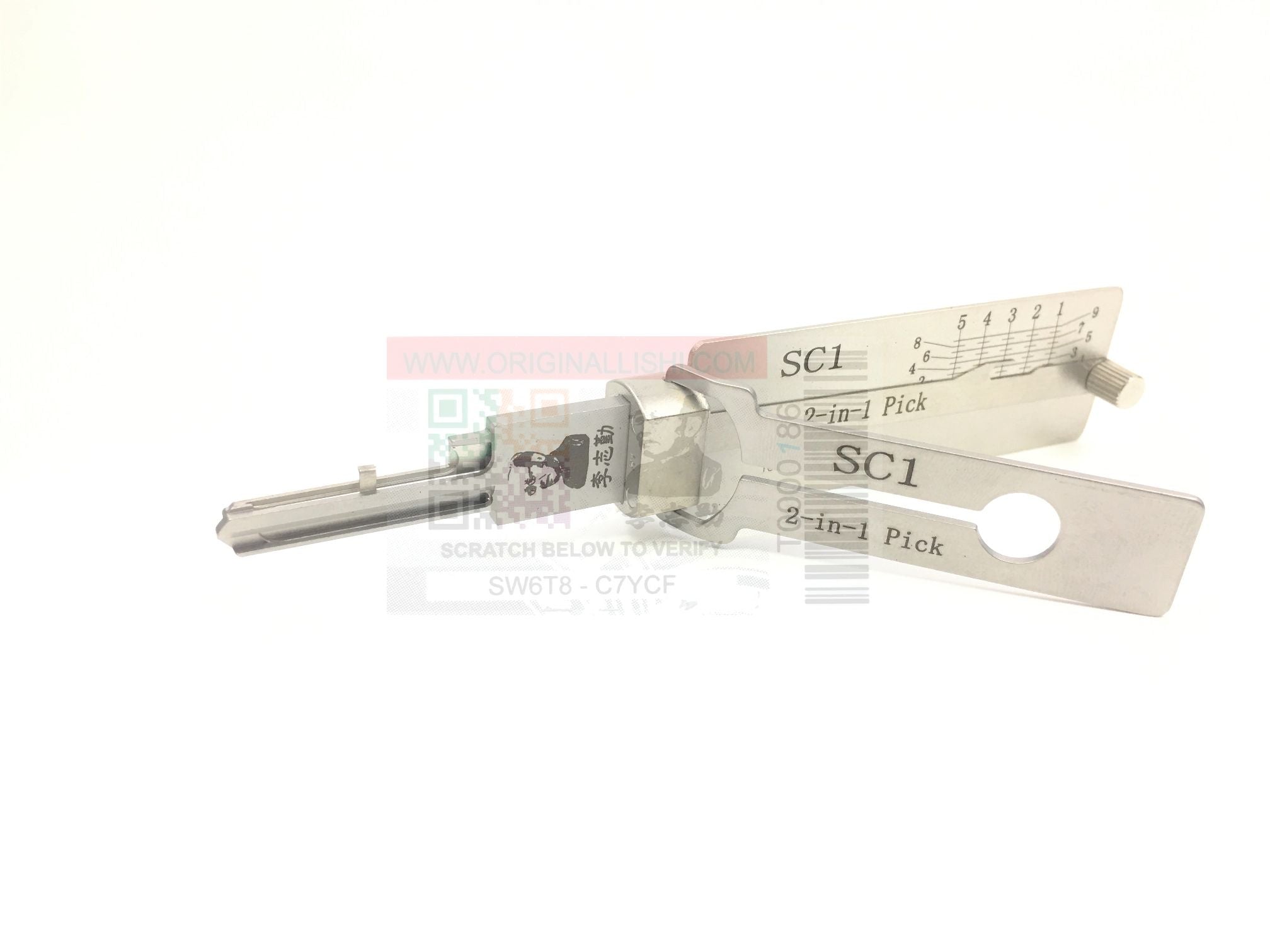 ORIGINAL LISHI - SC1 / 5-Pin / Schlage Keyway Tool / 2-in-1 Pick & Decoder / AG