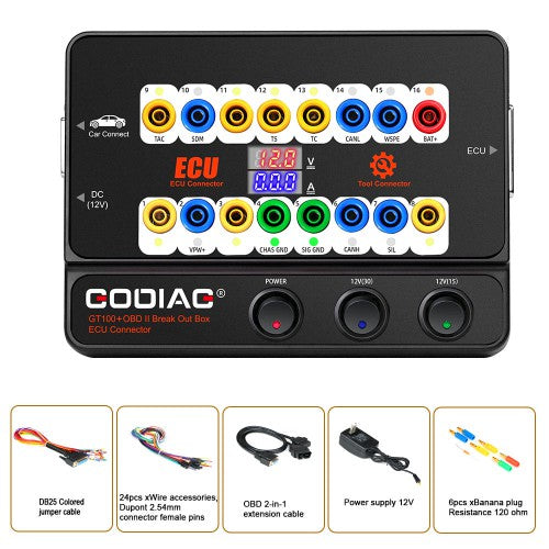GODIAG GT100+ OBDII Protocol Detector OBD2 Break Out Box ECU Connector