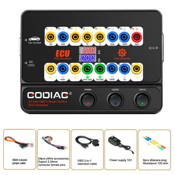 GODIAG GT100+ OBDII Protocol Detector OBD2 Break Out Box ECU Connector